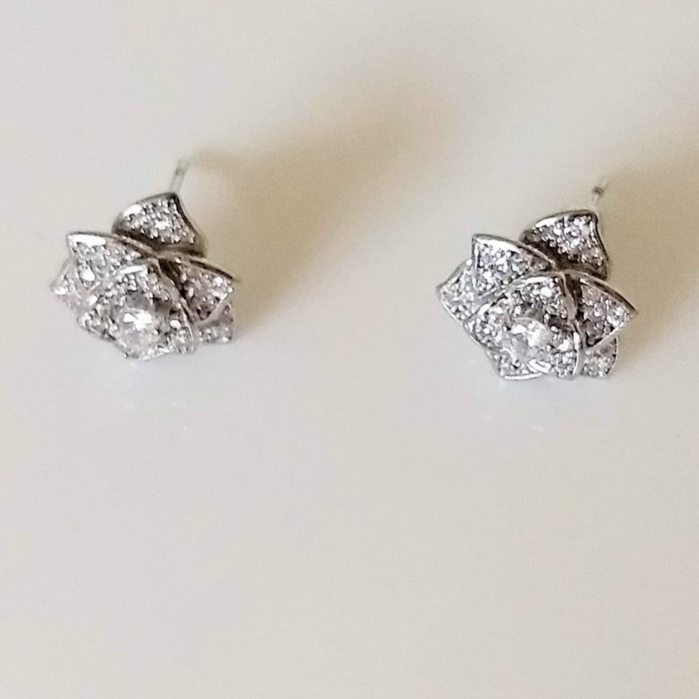 QVC Diamonique Epiphany Petal Earrings  - Never Worn